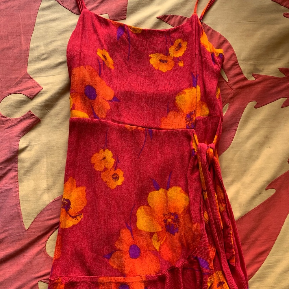 Red flower dress